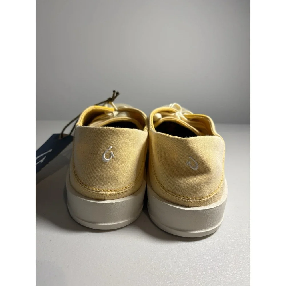 OluKai Tradewind Mens 10.5 Solar Glow Yellow Canvas Drop-In Heel Shoes